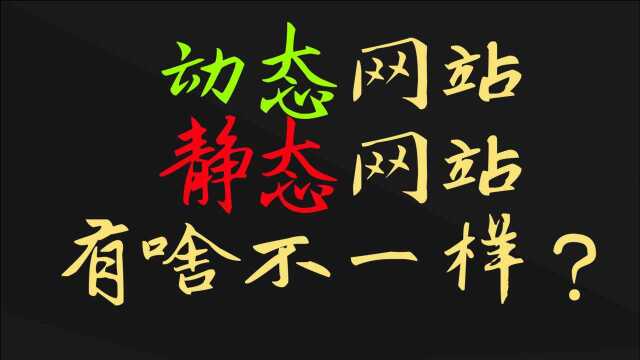 网站和静态网站有啥不一样?如何区分和静态网站