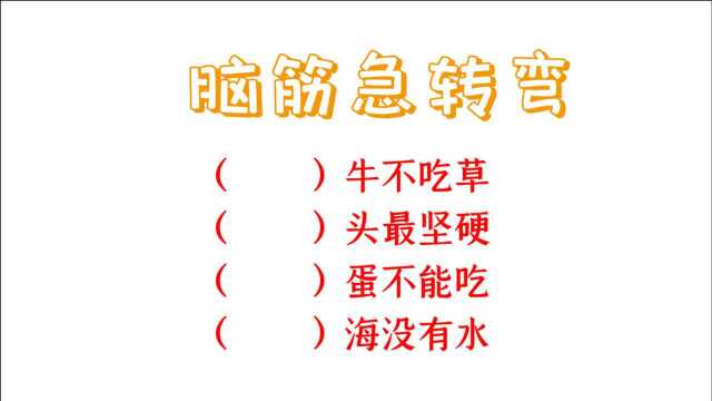 什么牛不吃草,什么头最坚硬,什么海没有水,猜对是高手