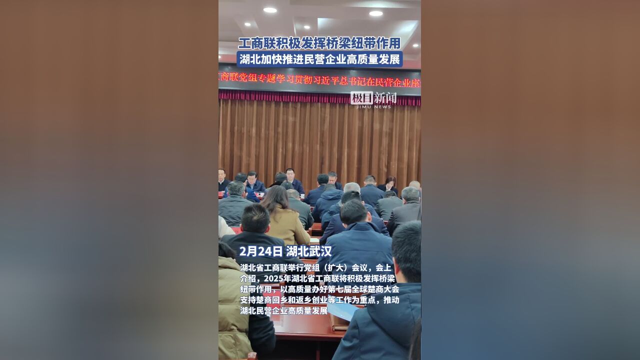 工商联积极发挥桥梁纽带作用,湖北加快推进民营企业高质量发展