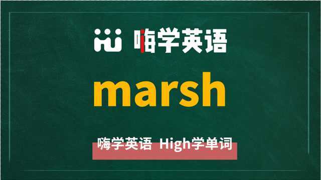 一分钟一词汇,小学、初中、高中英语单词五点讲解,单词marsh你知道它是什么意思,可以怎么使用