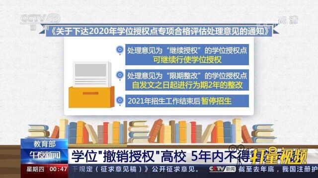 重磅!教育部:学位“撤销授权”高校5年内不得重新申请