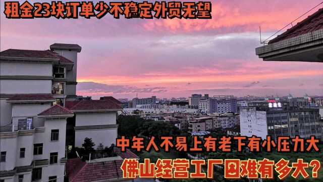 佛山经营工厂压力多大?工厂高租金订单少外贸无望,中年人不易压力大,村改进展慢