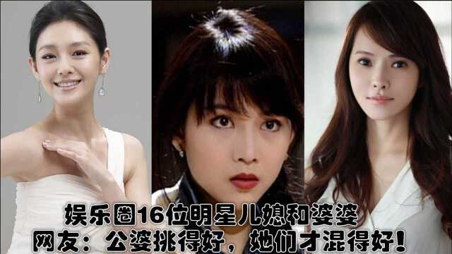 娱乐圈16位明星儿媳和婆婆,网友:公婆挑得好,她们才混得好!