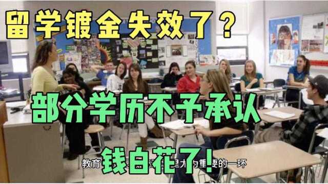 留学镀金失效了?部分学历不予承认,钱白花了,家长欲哭无泪!