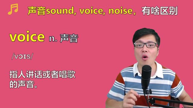 这3个英语单词sound,voice,noise有啥不一样?听老师一分钟讲区别