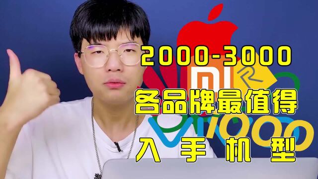 20003000元,各品牌推荐一款手机,最后一个所有人都喜欢!