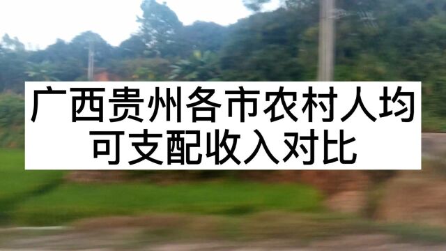 广西贵州各市农村可支配收入对比广西几乎完胜,贵阳超玉林成亮点