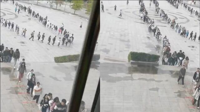 场面状况!河南一高校学生早上6点排队进图书馆,队伍排了千米!