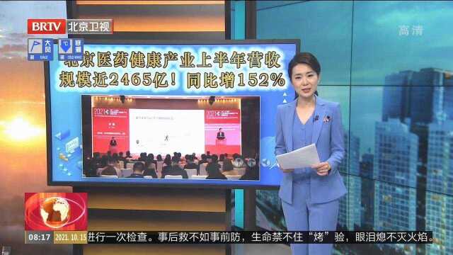 北京医药健康产业上半年营收规模近2465亿!同比增152%