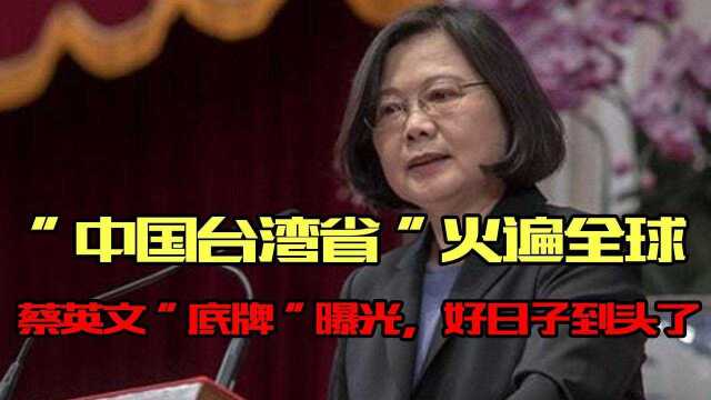 “中国台湾省”响彻全球,蔡英文“底牌”曝光,统一势在必行