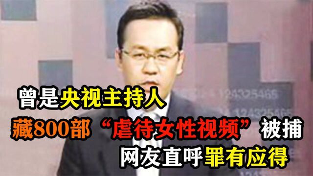 前央视主持人,藏800部“虐待女性视频”被捕,网友直呼罪有应得