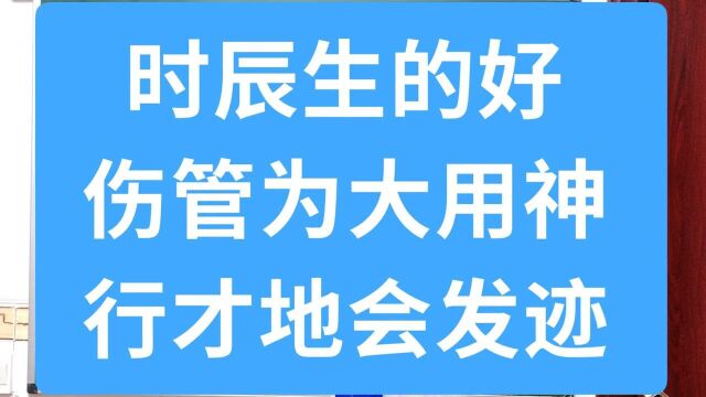  批八字算命,时辰生的好,伤管为大用神,行才地会发迹