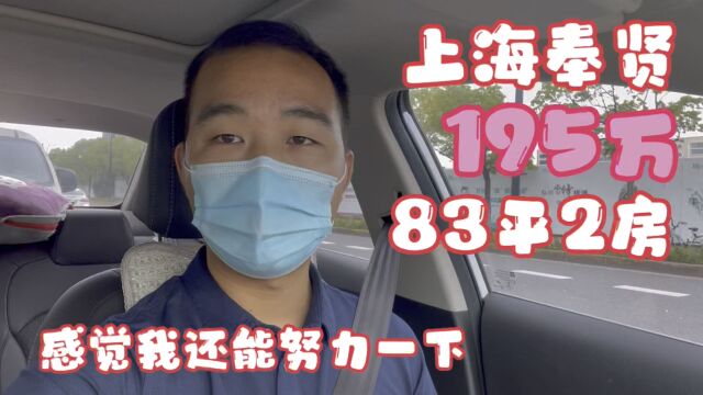 上海奉贤195万买83平2房,位置还不错,感觉我还能在努力一把!