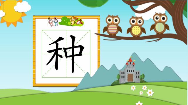 幼小衔接识字,小学语文常用生字,“种”的书写笔顺和组词造句