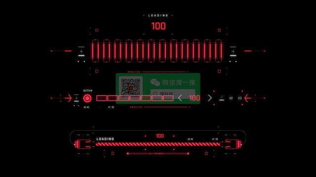 AE模板29个赛博朋克风格的加载进度条HUD信息图表界面动画