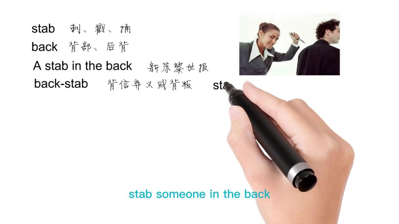 英语思维解密,为什么stab someone in the back指背信弃义暗箭伤人,轻松学英语