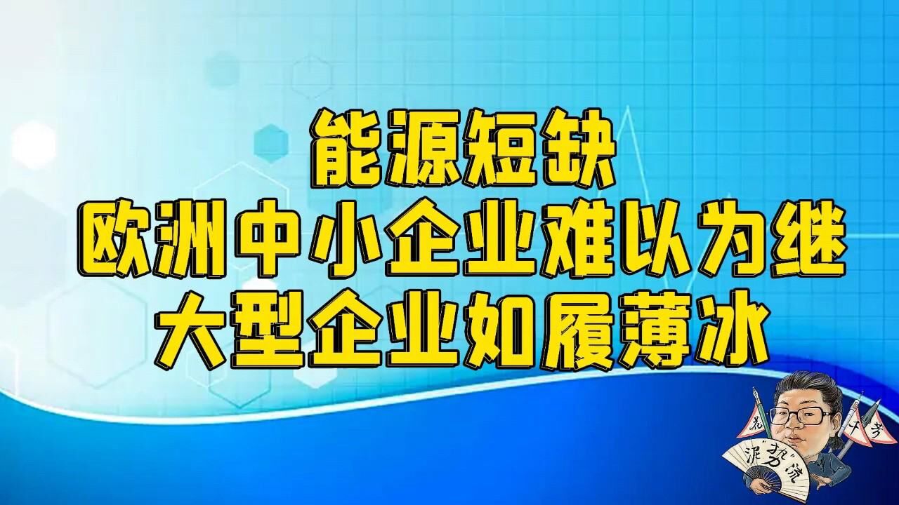 花千芳:能源短缺,欧洲中小企业难以为继,大型企业如履薄冰