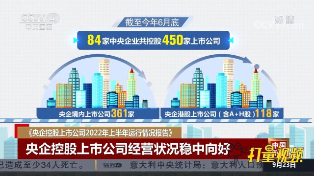 中上协发布《央企控股上市公司2022年上半年运行情况报告》