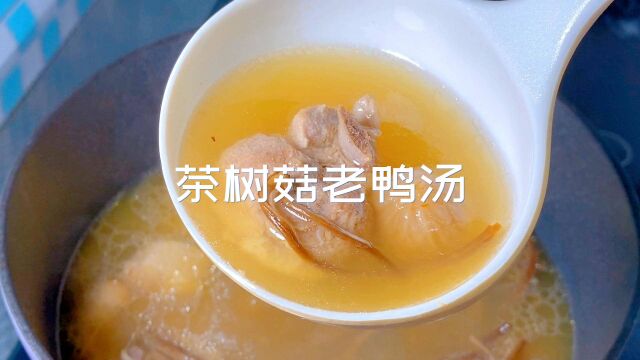 茶树菇老鸭汤,1个半小时,健脾养胃、滋阴养颜,好喝、舒服……