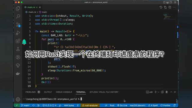 如何用Rust实现一个在终端打印进度条的程序?