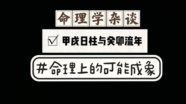 11甲戌日柱与癸卯流年的命理学可能成象假设分析,解读易学文化.