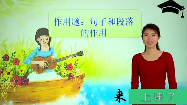 来上课了——(1)作用题:句子和段落的作用第1段