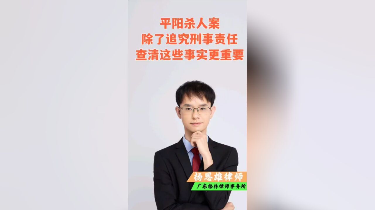 平阳杀人案,除了追究刑事责任,查清这些事实更重要