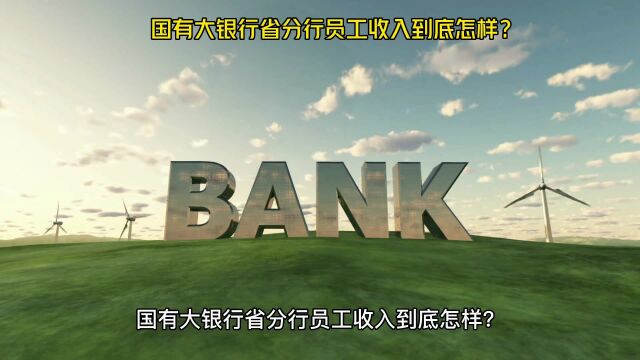 国有大银行省分行员工收入到底怎样