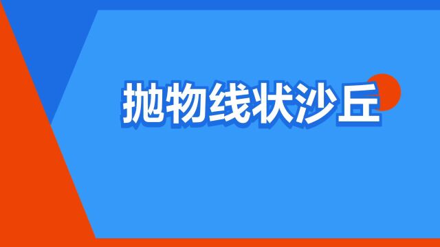 “抛物线状沙丘”是什么意思?