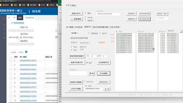 单一窗口转关数据批量导入
