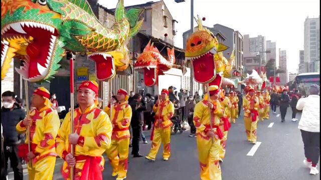 瑞安玉海街道水心社区举行传统正月舞龙等文化活动