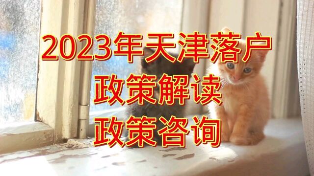 2023年天津落户政策知识