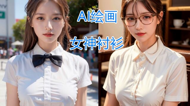 【AI绘画】超现实女神虚拟女友之清纯白衬衫