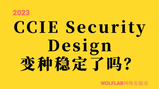 CCIE安全Security Design变种难不难?WOLFLAB