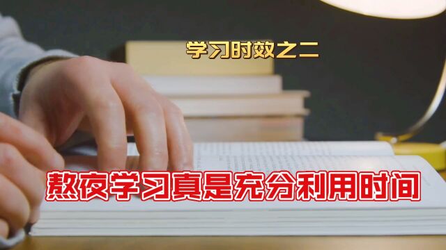 现今大学生学习状况,熬夜苦学真是充分利用时间吗?聊一聊学习时效之二