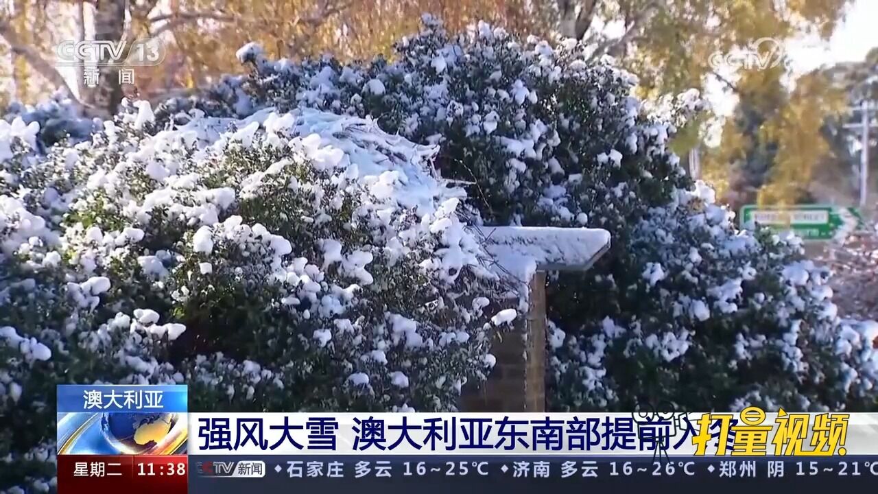 澳大利亚东南部多地出现大风降雪天气,民众提前感受冬天的寒意