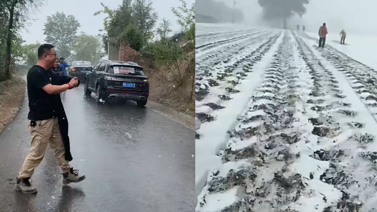 陕西榆林立夏后迎降雪 游客穿着防晒衣遭遇“断崖式”降温