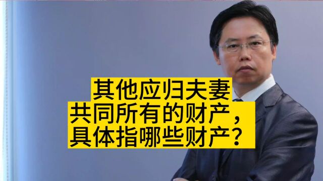 民法典中“其他应当归共同所有的财产”具体指哪些财产?