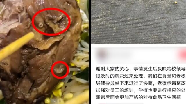 四川凉山一学院食堂被曝吃出蛆虫,工作人员:将做精神补偿,绝对不能再出现类似情况