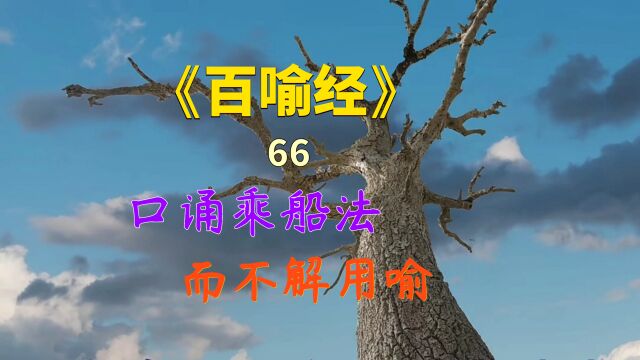 《百喻经》第66集口诵乘船法而不解用喻