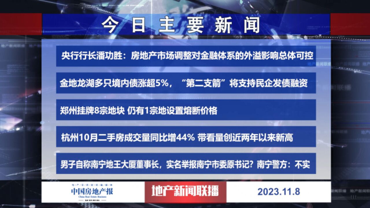 地产新闻联播丨央行行长潘功胜:房地产市场调整对金融体系的外溢影响总体可控