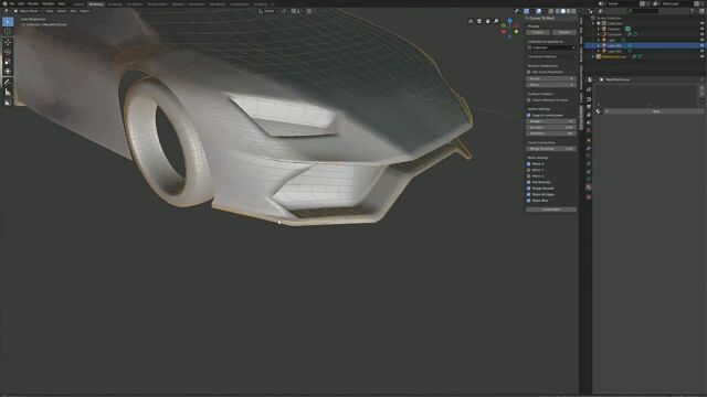 【Blender插件】Curves To Mesh 2.6 曲线网格快速建模贝塞尔曲线