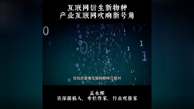 互联网衍生新物种,产业互联网吹响新号角