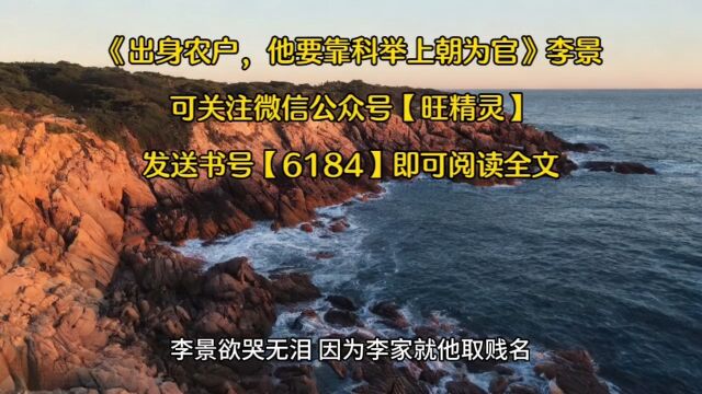 《出身农户,他要靠科举上朝为官》李景全文免费阅读○(最新章节)