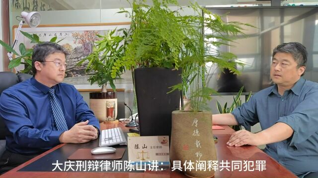 大庆刑辩律师陈山讲:具体阐释共同犯罪