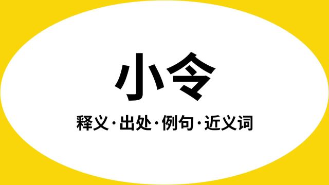 “小令”是什么意思?