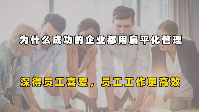 为什么成功的企业都用扁平化管理?深得员工喜爱,员工工作更高效