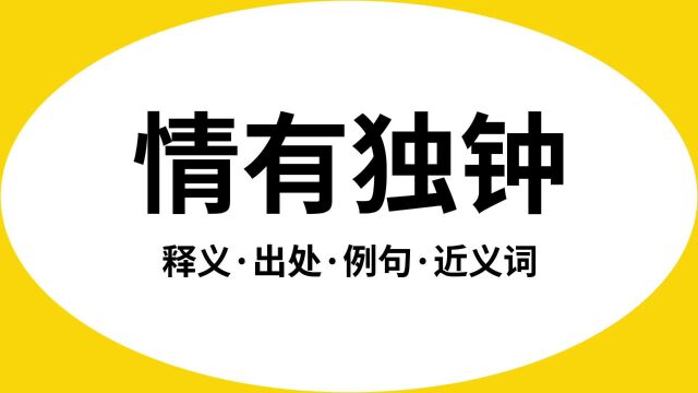 “情有独钟”是什么意思?