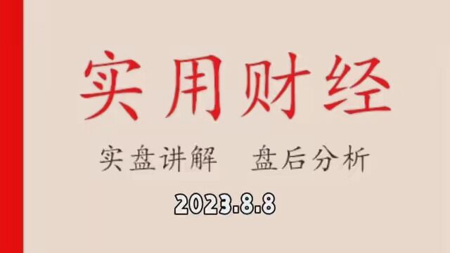 2023.8.8盘后分析,小肉,证券亏钱效应开始 #超级投资家2023 #市井里的致富经 #看得见的青春