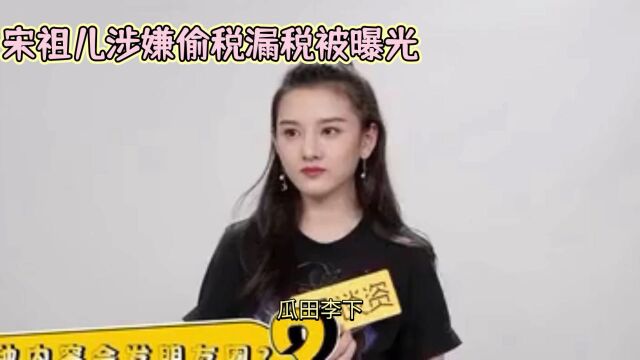 宋祖儿涉嫌偷税漏税被曝光